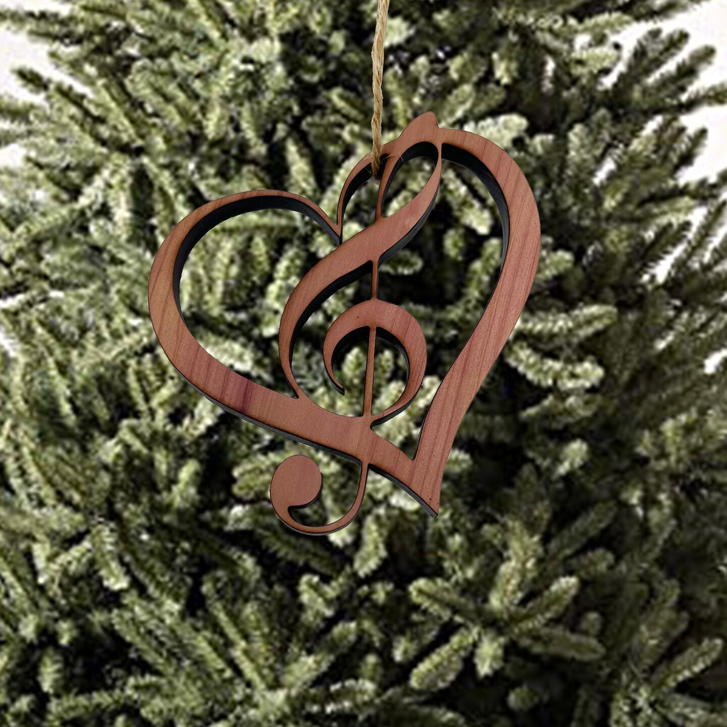 Treble Clef Note - Cedar Ornament