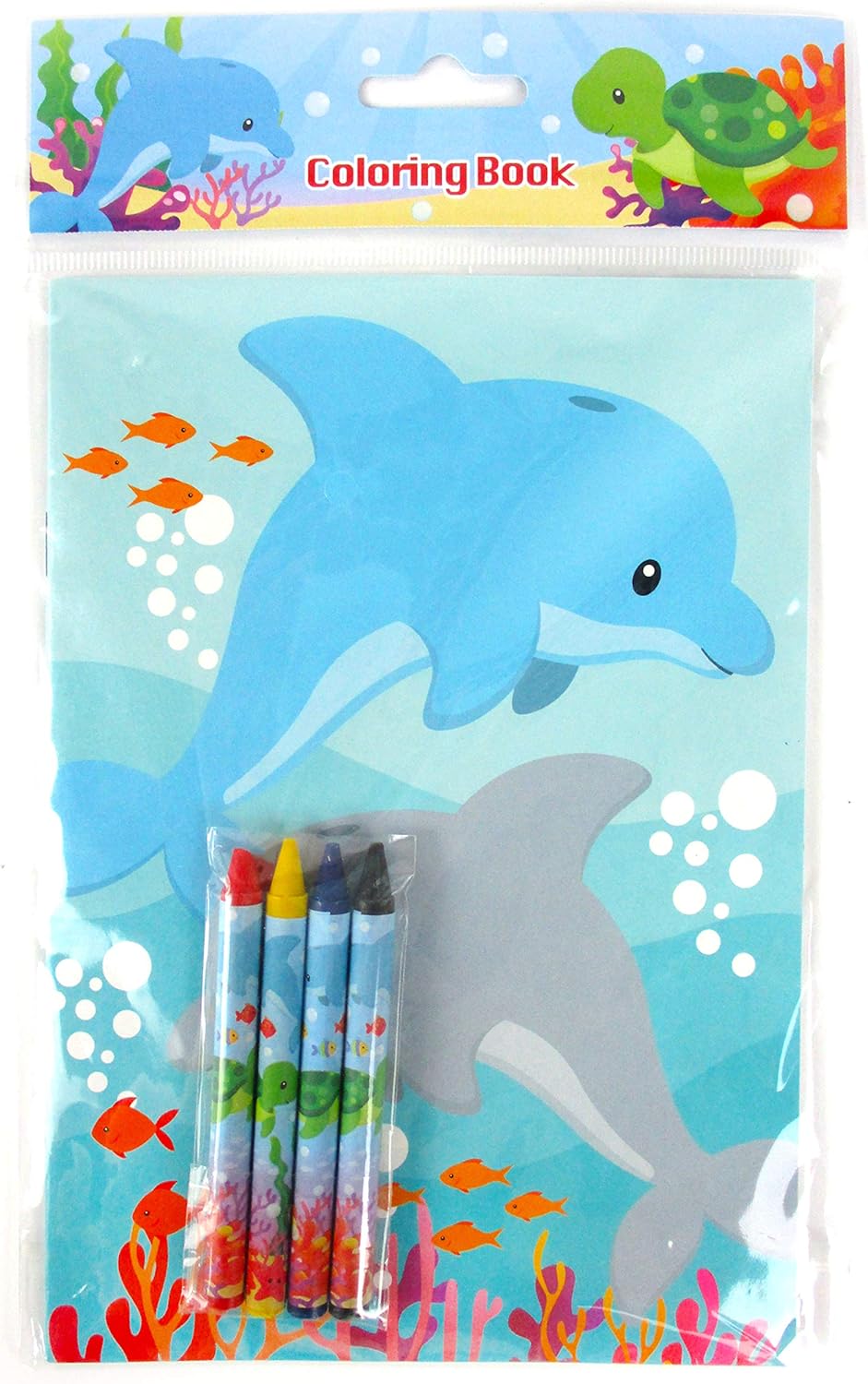 TINYMILLS Sea Turtles Animals Coloring Book Set with 12 Coloring Books and 48 Crayons