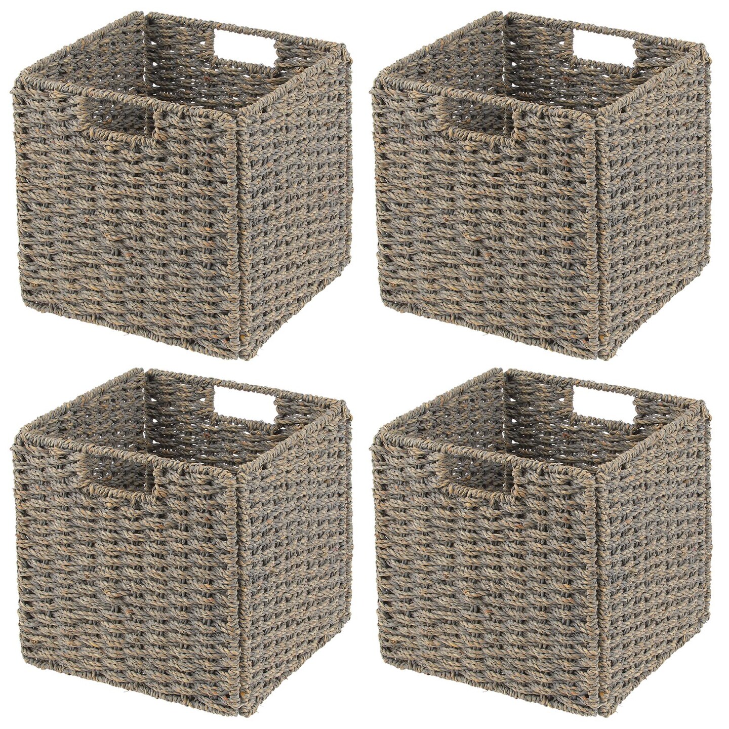 mDesign Woven Seagrass Home Storage Basket for Cube Furniture