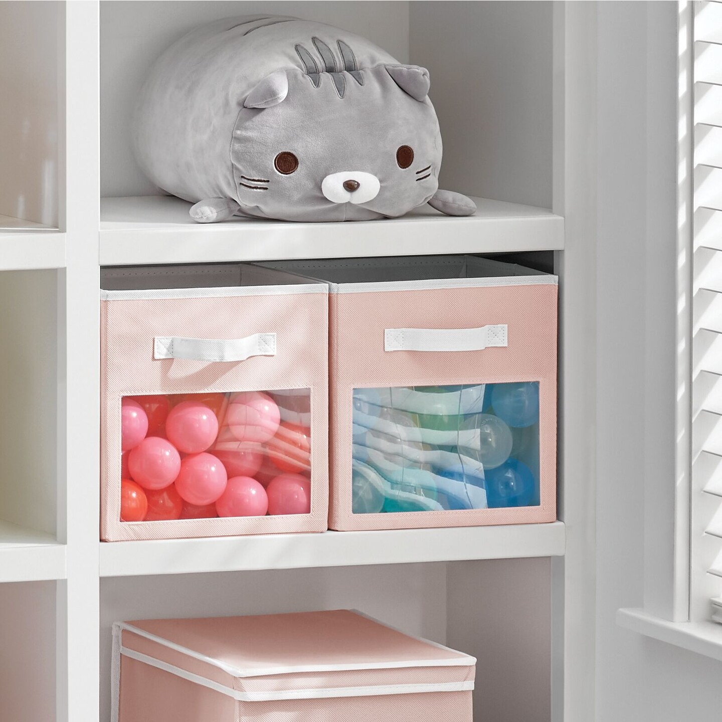 mDesign Fabric Baby Nursery Storage Cube with Front Window