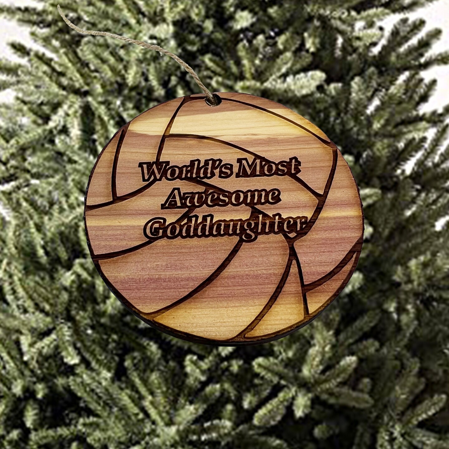 Volleyball Worlds most awesome Goddaughter - Cedar Ornament Volleyball Worlds most awesome Goddaughter - Cedar Ornament