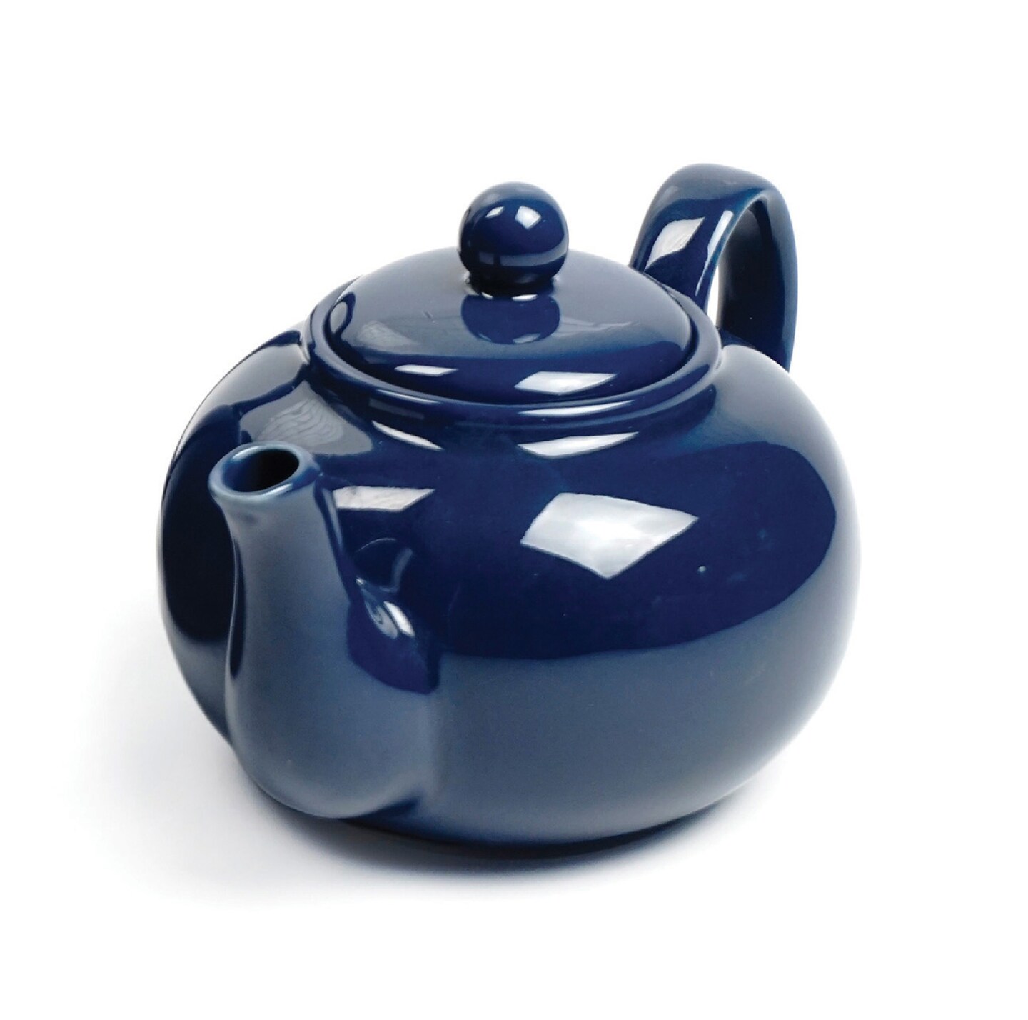 Contemporary Home Living Solid Stoneware Teapot - 6&#x22; - Blue