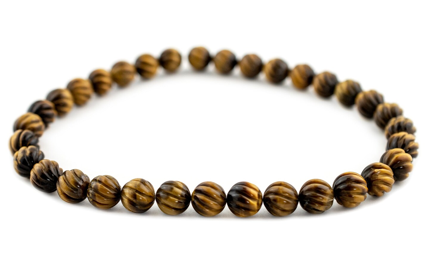 TheBeadChest Carved Swirl Round Tiger Eye Beads (12mm)