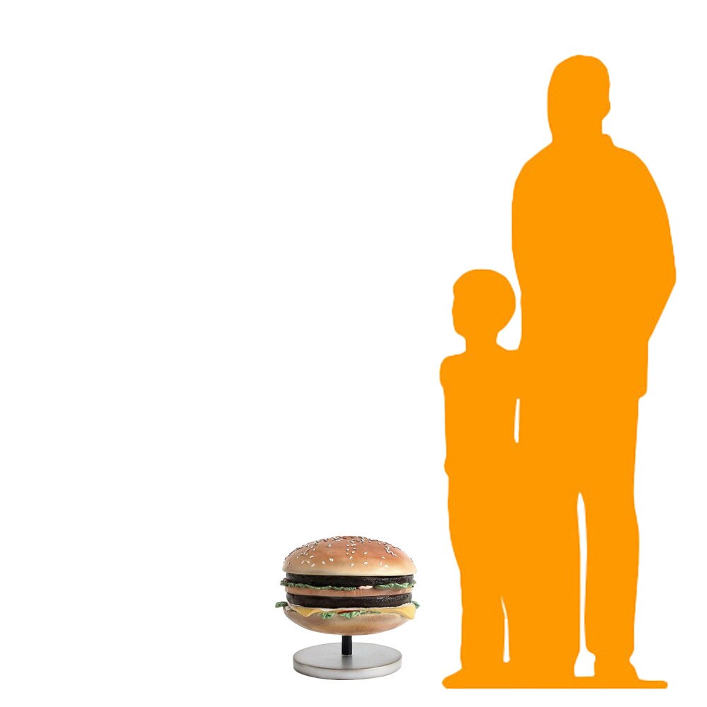 Double Cheeseburger On Stand Over Sized Statue