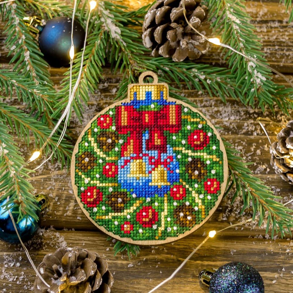 Cross-stitch kit on wood