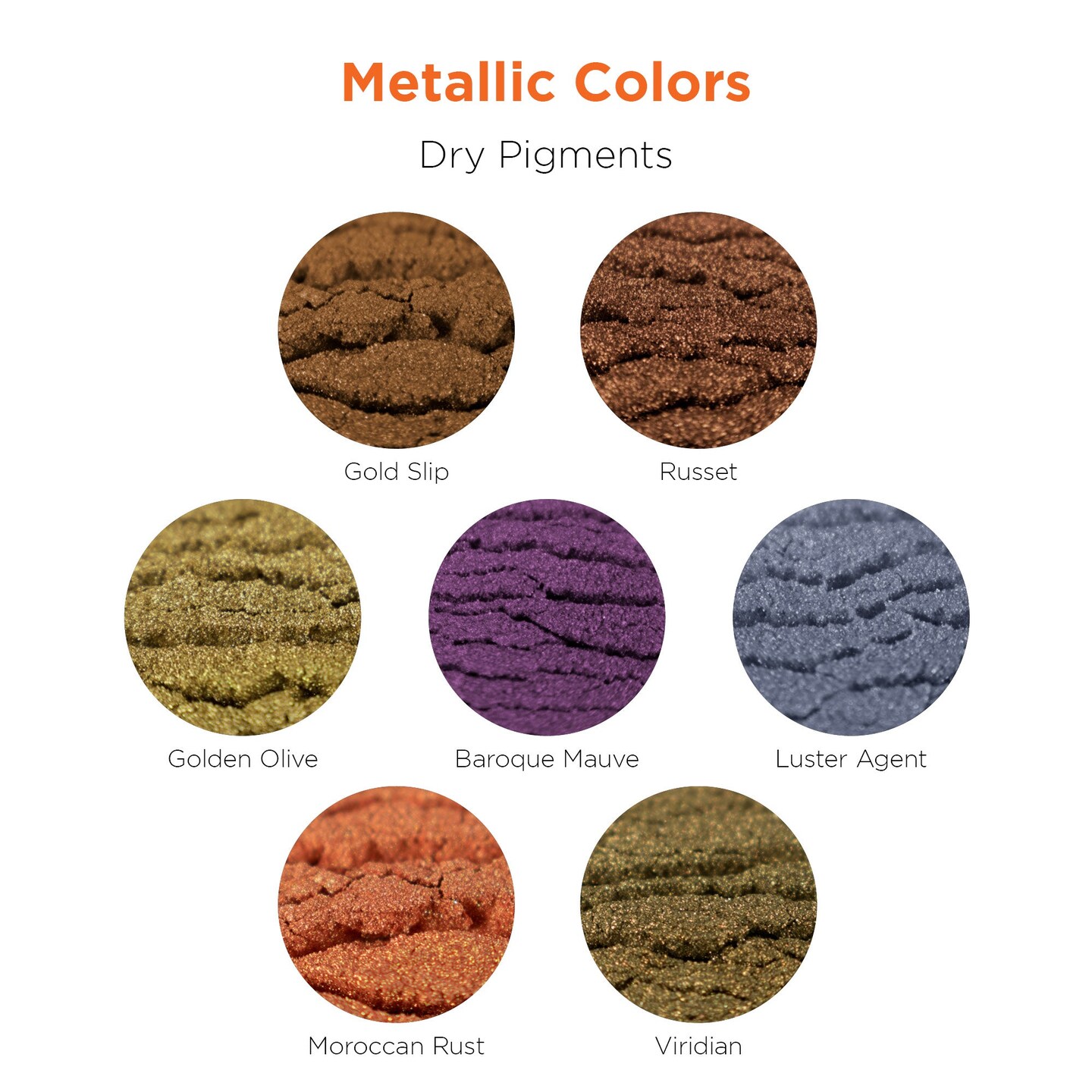 Rolio - Metallic Powder Pigment - 7 Jars / 20 ml