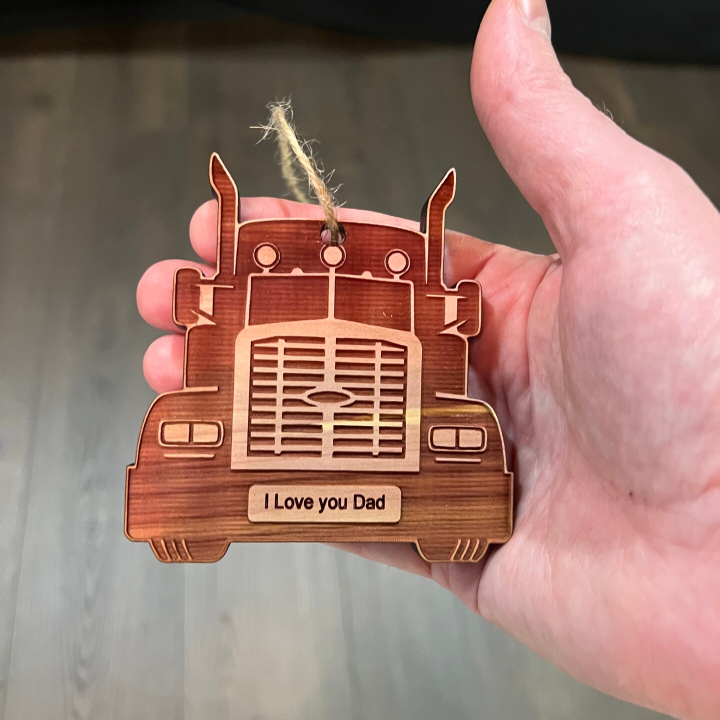 Diesel I Love you Dad - Cedar Ornament Diesel I Love you Dad - Cedar Ornament