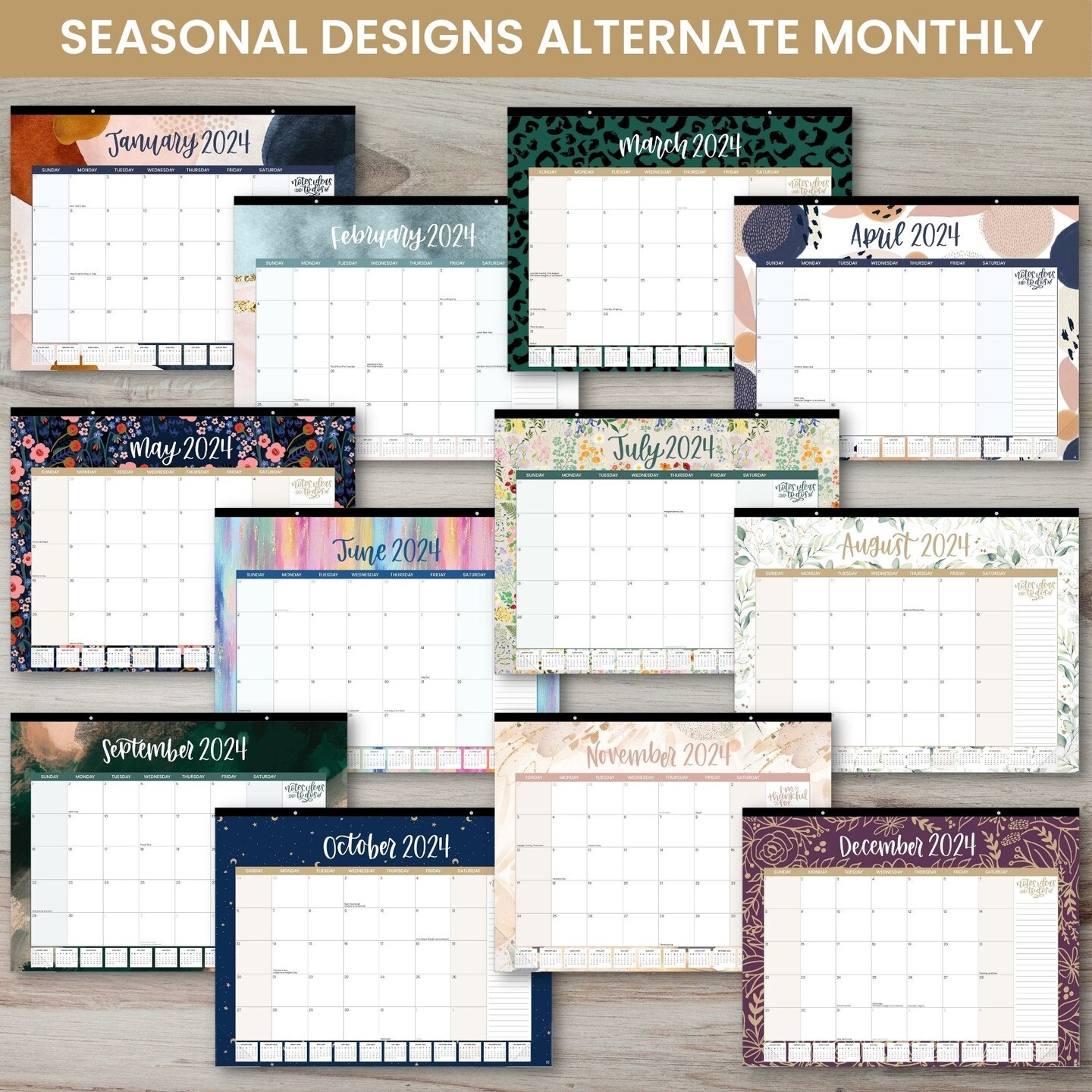bloom daily planners 2024 Desk & Wall Calendar, 16" x 21", Seasonal