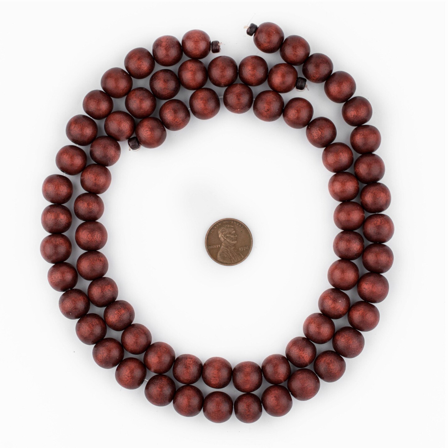 TheBeadChest 12mm Natural Round Wood Beads, Wooden Beads Loose Wood Spacer Beads for DIY Jewelry Making, 4 Sizes (8mm, 10mm, 12mm, 20mm) - Red - Cherry
