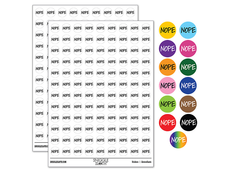 Nope Text 200+ 0.50&#x22; Round Stickers