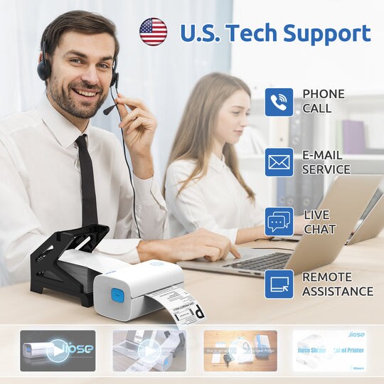 Thermal Label Printer Jiose Wireless Shipping Label Printer 4x6 Desktop Barcode Label Maker