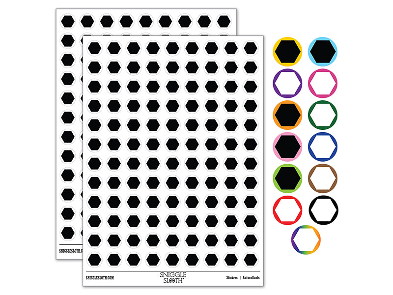 Hexagon Solid 200+ 0.50&#x22; Round Stickers