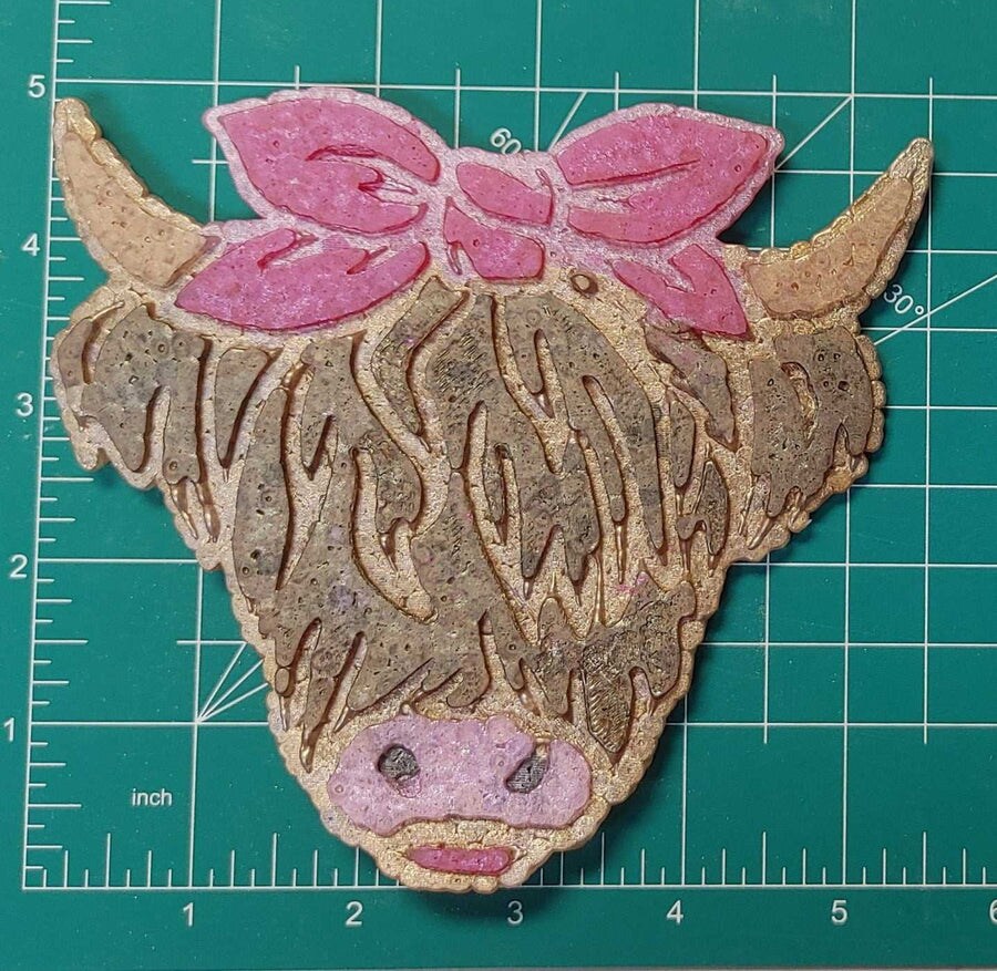 Highland cow with Bow - Large - Silicone Freshie Mold