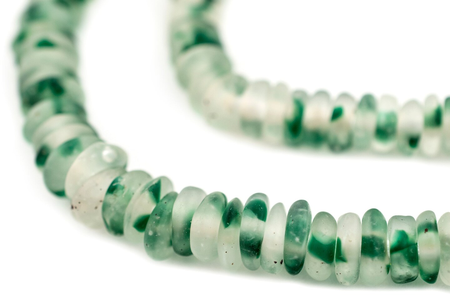 African Disk Recycled Glass Beads - Full Strand of Eco-Friendly ...