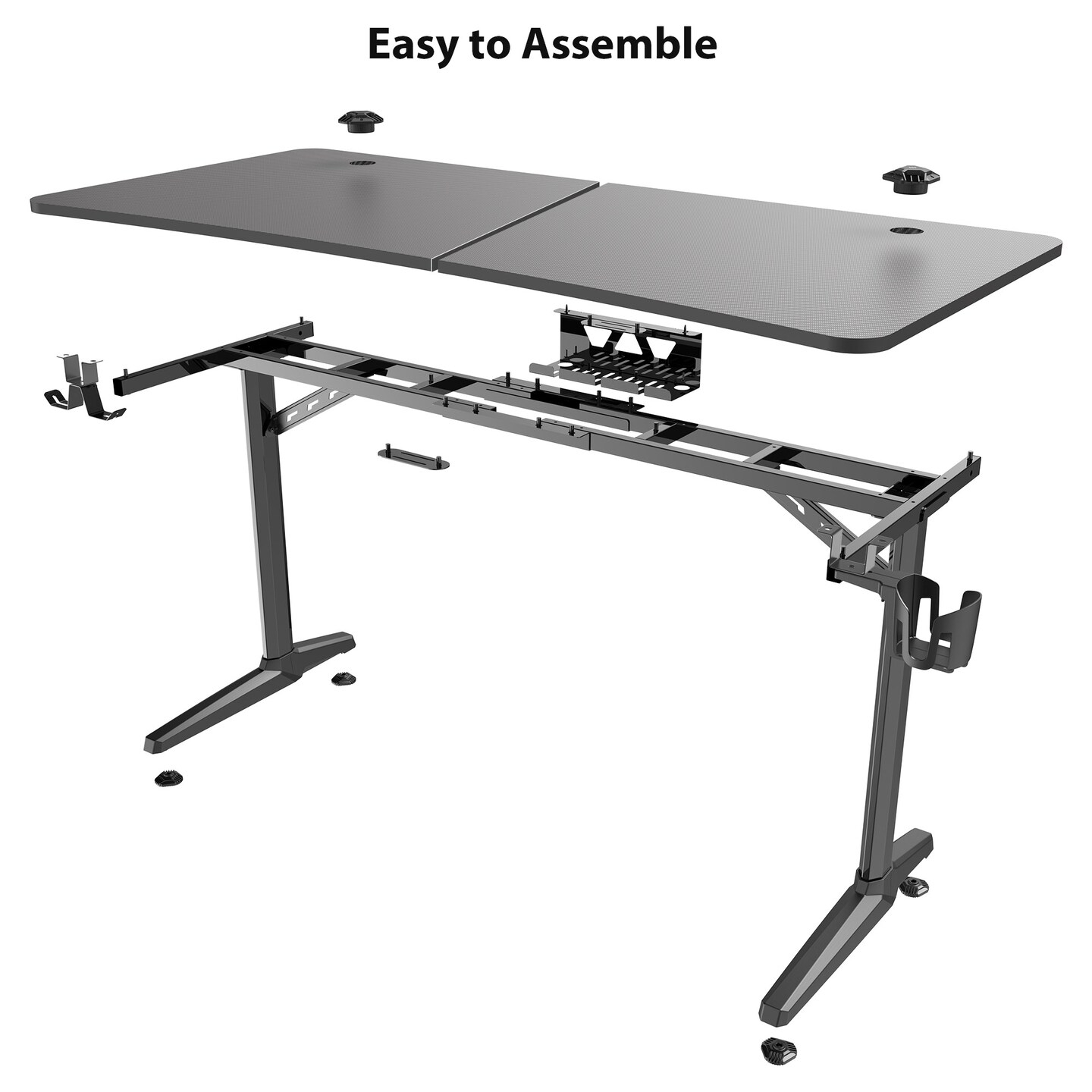 Eureka Ergonomic 60x23 Curved Shaped Gaming Desk