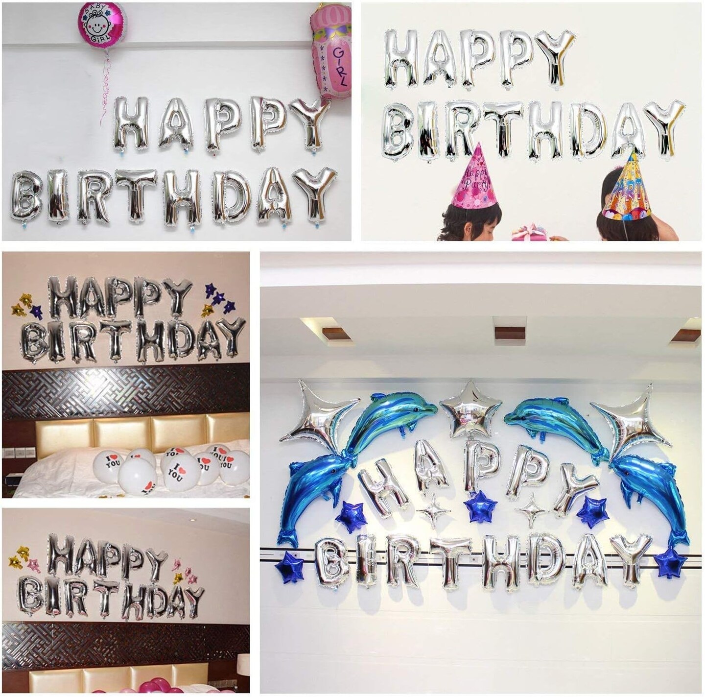 Colorful Celebrations: 16-Inch Mylar Foil Happy Birthday Balloons Banner - Eco-Friendly Decor for All Ages!