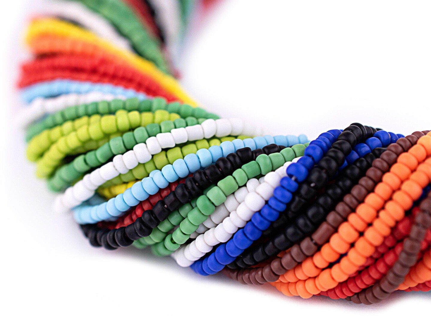 TheBeadChest African Maasai Seed Beads 2mm Kenya Multicolor Glass 24 Inch Strand Handmade