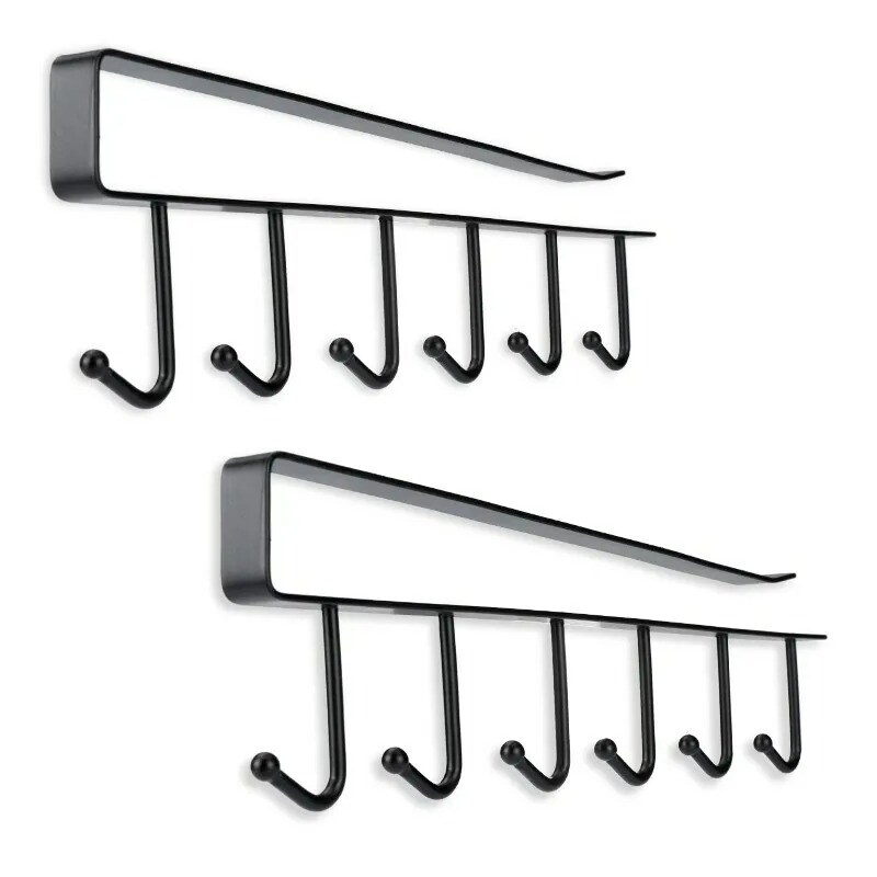 2 Packs Kitchen Under Cabinet Towel Cup Paper Hanger Rack Organizer Shelf Holder