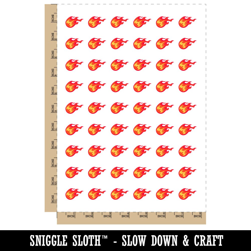 Flying Fireball Hot Flame Wizard Magic Spell Temporary Tattoo Water Resistant Fake Body Art Set Collection (1 Sheet)