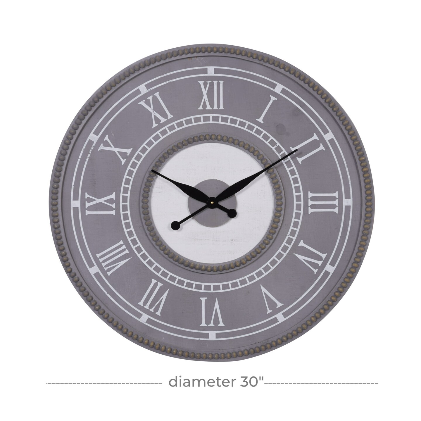 DecMode 30&#x22; Gray Wood Wall Clock