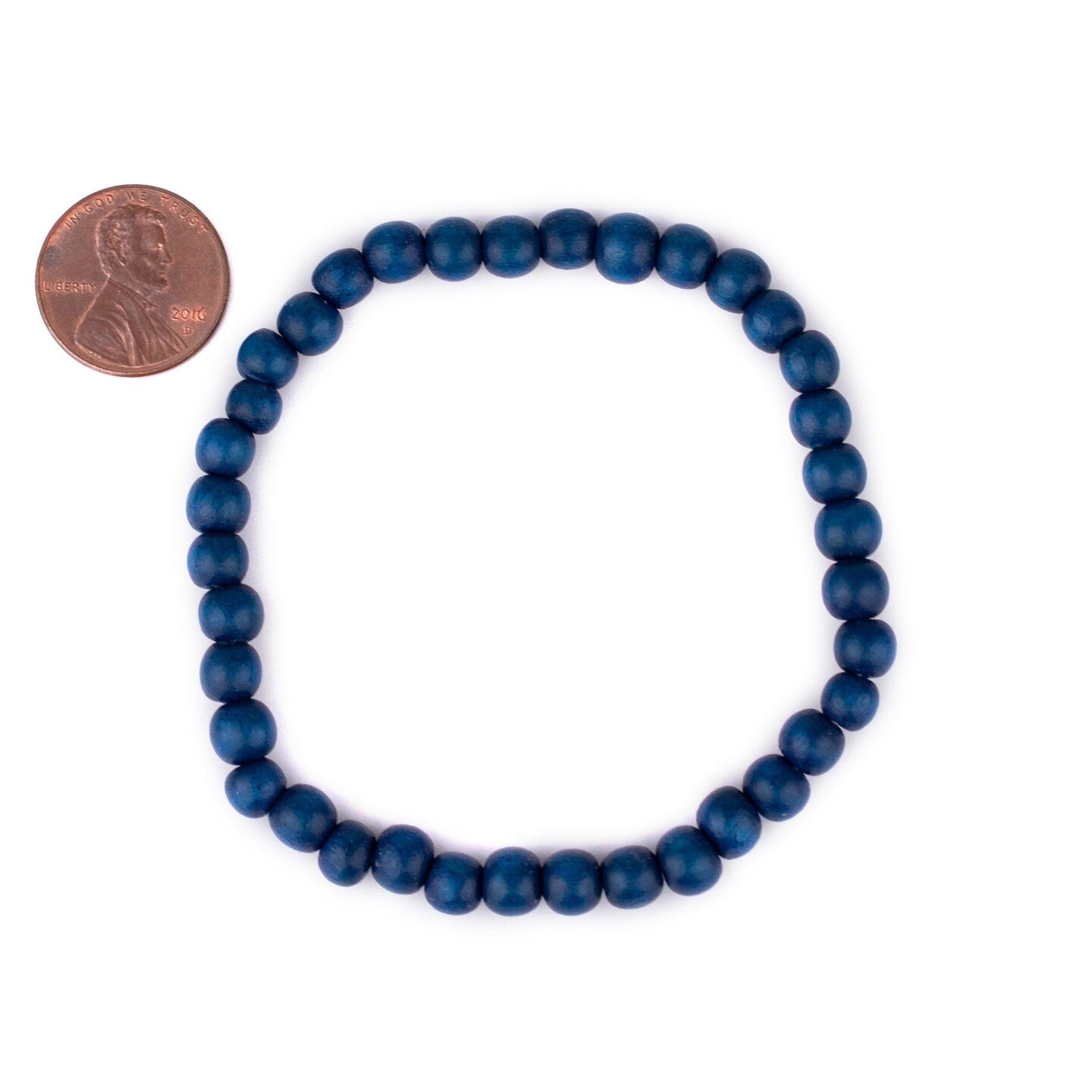 TheBeadChest Wood Stretch Bracelet, Azul Blue - Stackable Beaded Jewelry, Unisex for Men &#x26; Women