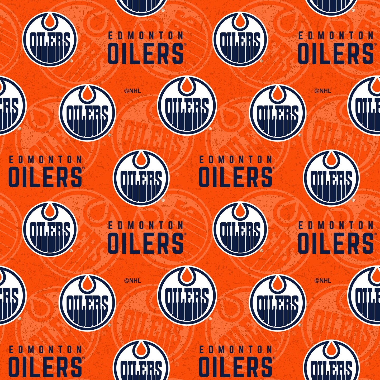 Sykel Enterprises NHL Team Cotton Fabric-Edmonton Oilers Tone on Tone Cotton Quilting Fabric