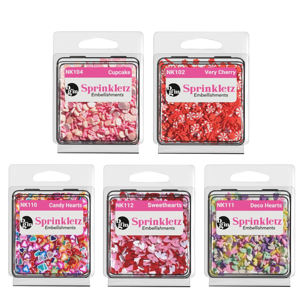 Buttons Galore and More Sprinkletz - Tiny Polymer Clay Embellishments - Romance Bundle 60 grams