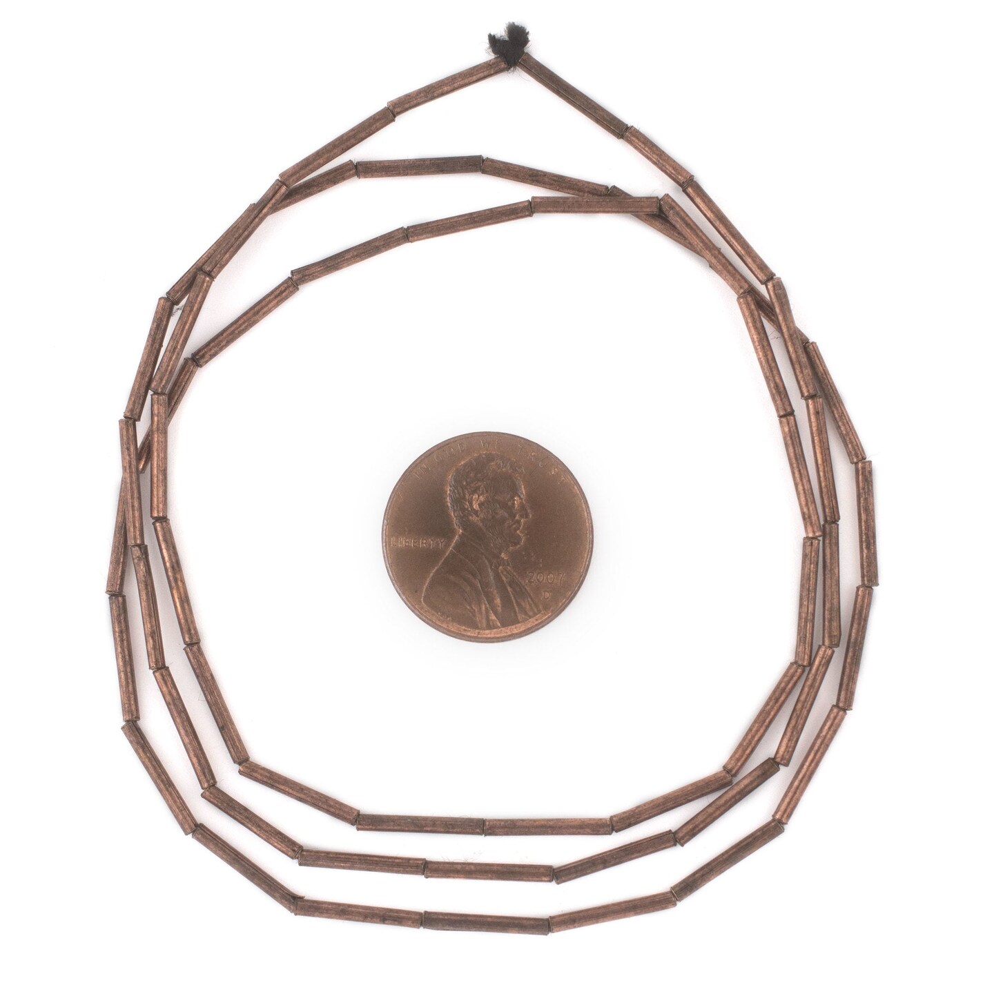 TheBeadChest Copper Tube 1.5mm Beads, Full Strand of Quality Metal Spacers for DIY Jewelry Design