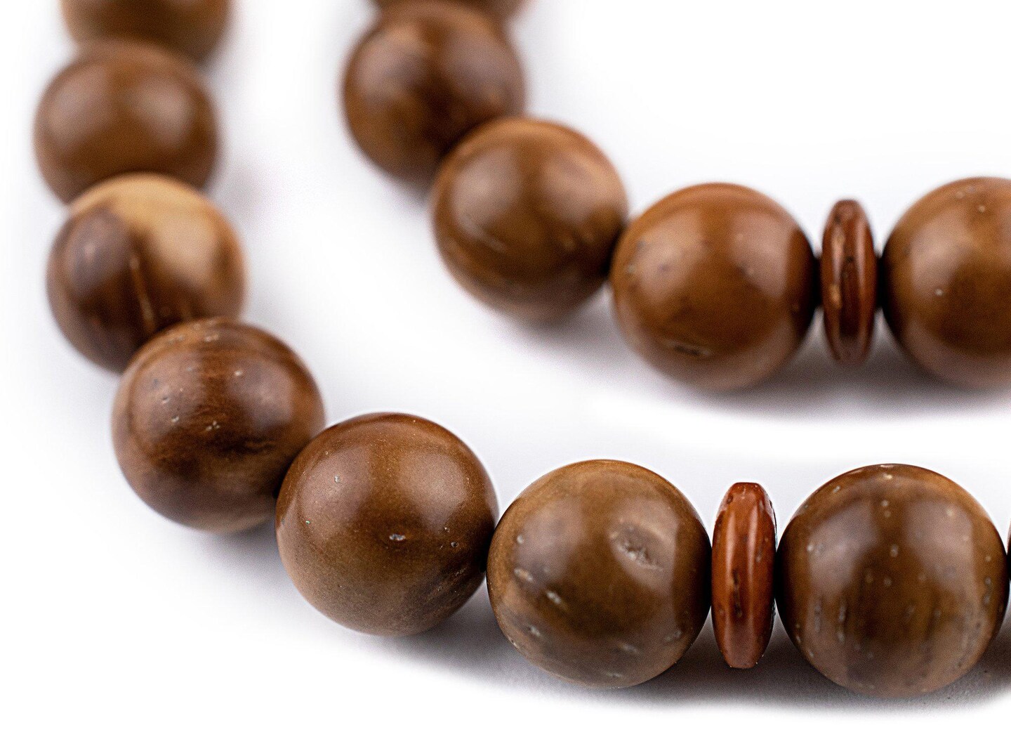 33  Brown Round Wooden Arabian Prayer Beads (10mm), Islamic Tasbih, Ramadan Gift, Quality Middle Eastern Beads - The Bead Chest