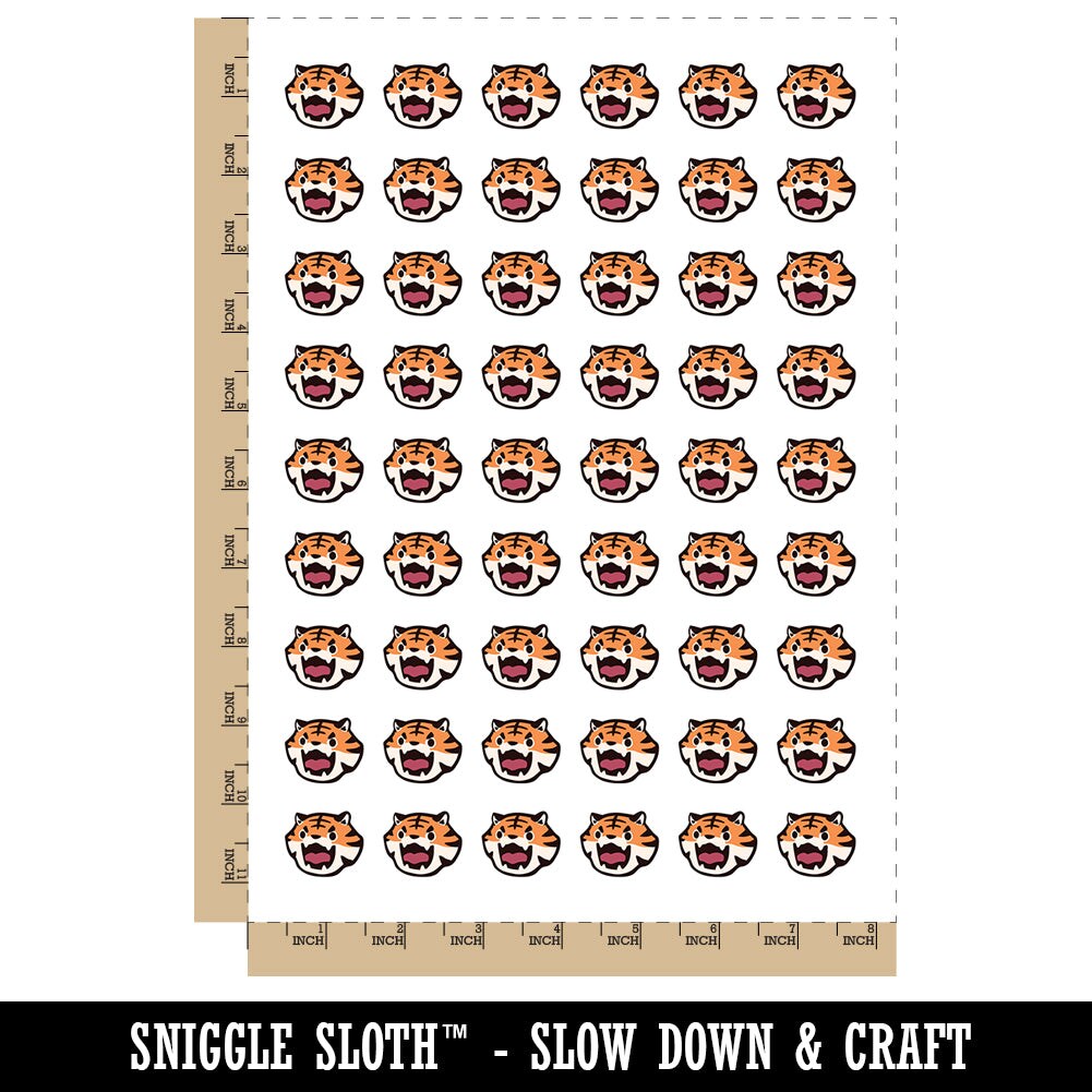 Cute and Fierce Tiger Head Temporary Tattoo Water Resistant Fake Body Art Set Collection (1 Sheet)