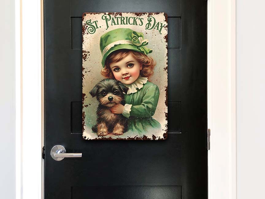 dv d'sign ベルギー製　アートオブジェセット Victorian St Patrick's Day Decor Primitive Wall Art Sign Mantle