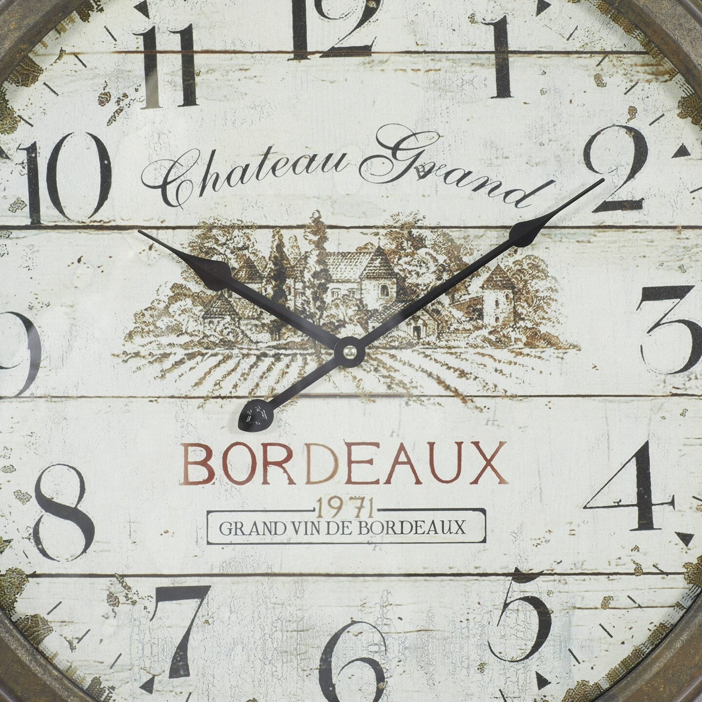 DecMode 23&#x22; White Metal Wall Clock with Bordeaux