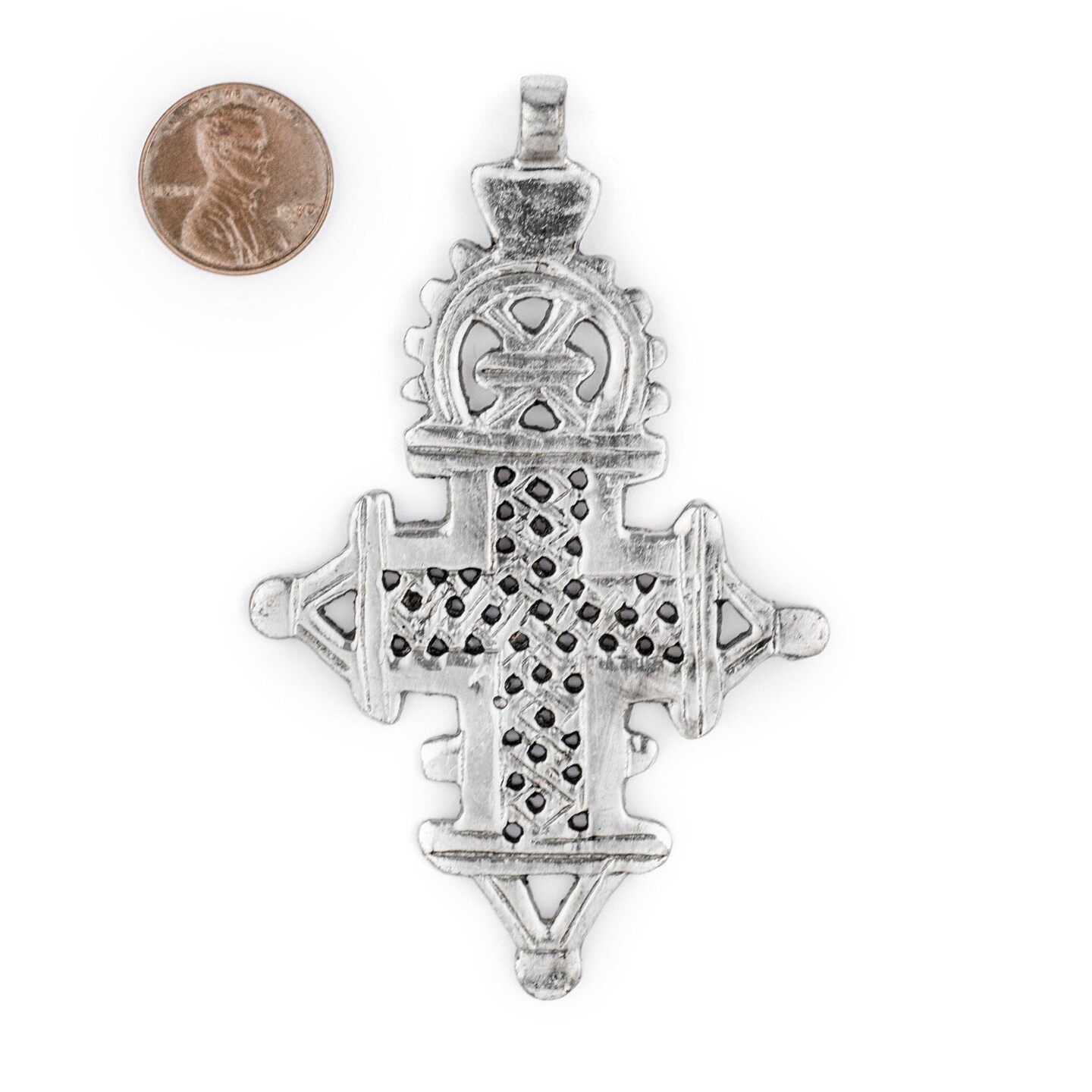Silver Ethiopian Coptic Cross Pendant, African Abyssinian Design, Orthodox Christian Pendant for Jewelry, The Bead Chest