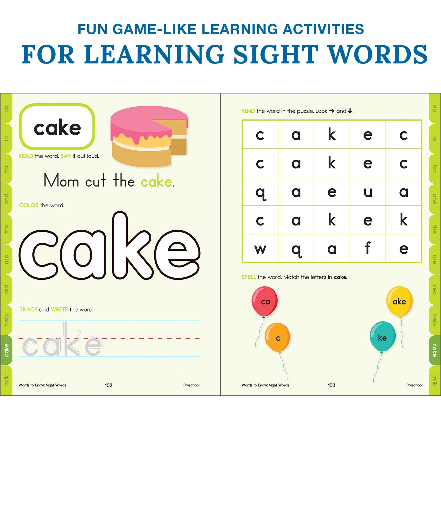 Carson Dellosa Words to Know Sight Words Preschool Workbook&#x2014;Reading Activities, Games, Puzzles, Flash Cards, Tracing and Coloring Pages for Learning and Practice (320 pgs)