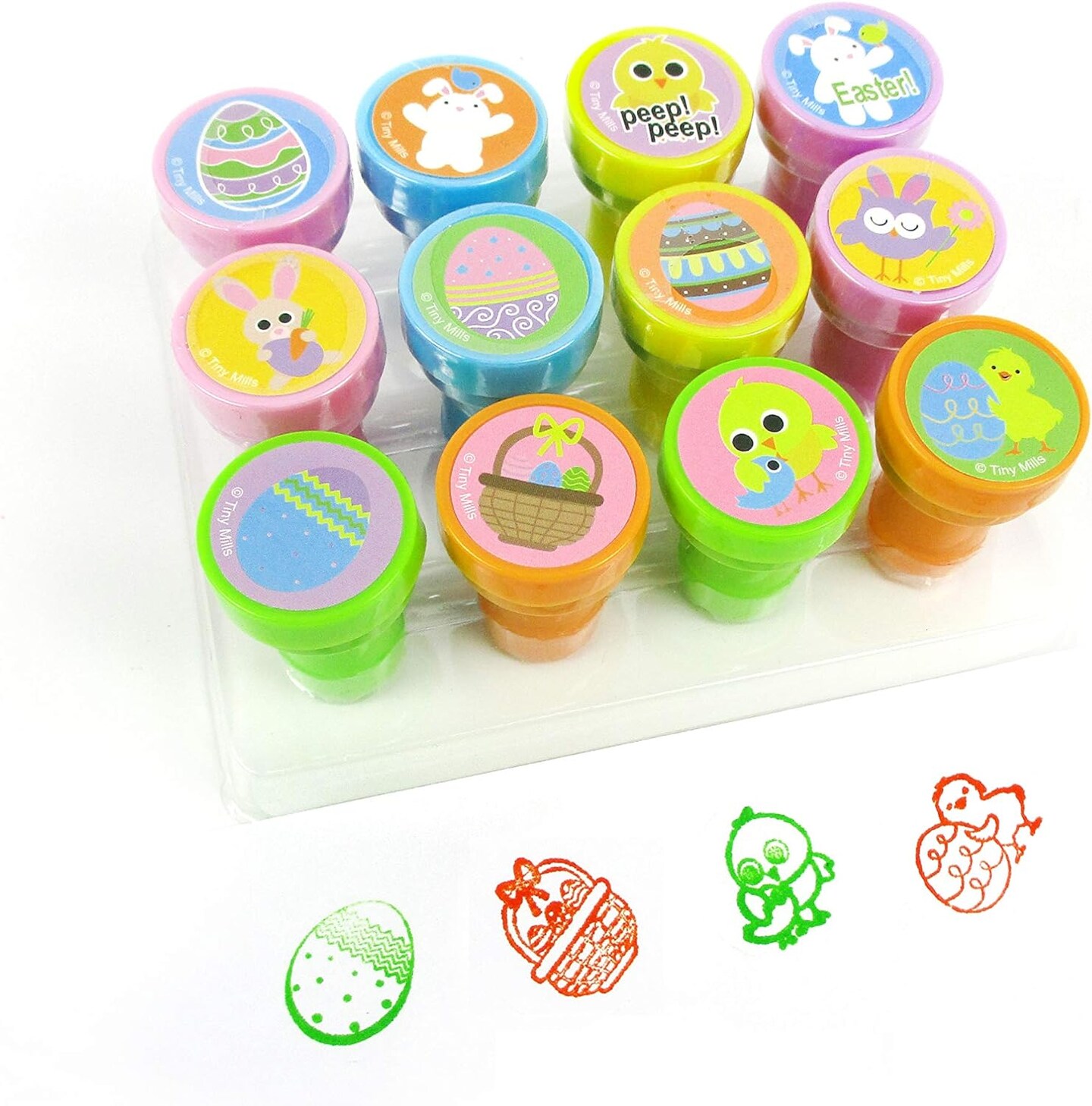 TINYMILLS 12 Pcs Easter Stamp Kit Easter Baset Stuffer
