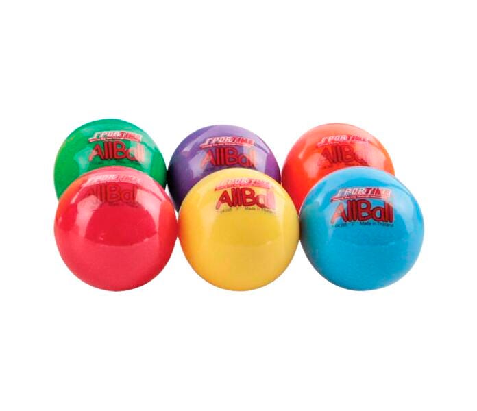 Sportime Inflatable All-Balls, Multi-Purpose, 3 Inches, Assorted Colors, Set of 6