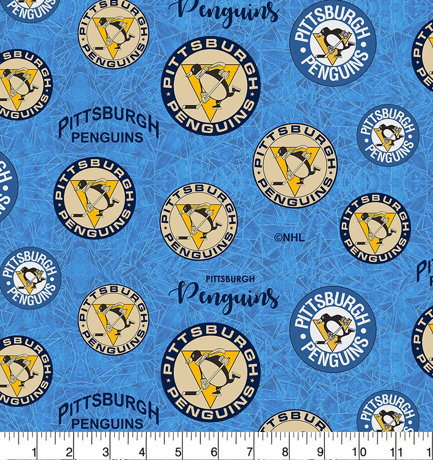 Sykel Enterprises NHL Team Cotton Fabric-Pittsburgh Penguins Throwback Cotton Quilting Fabric