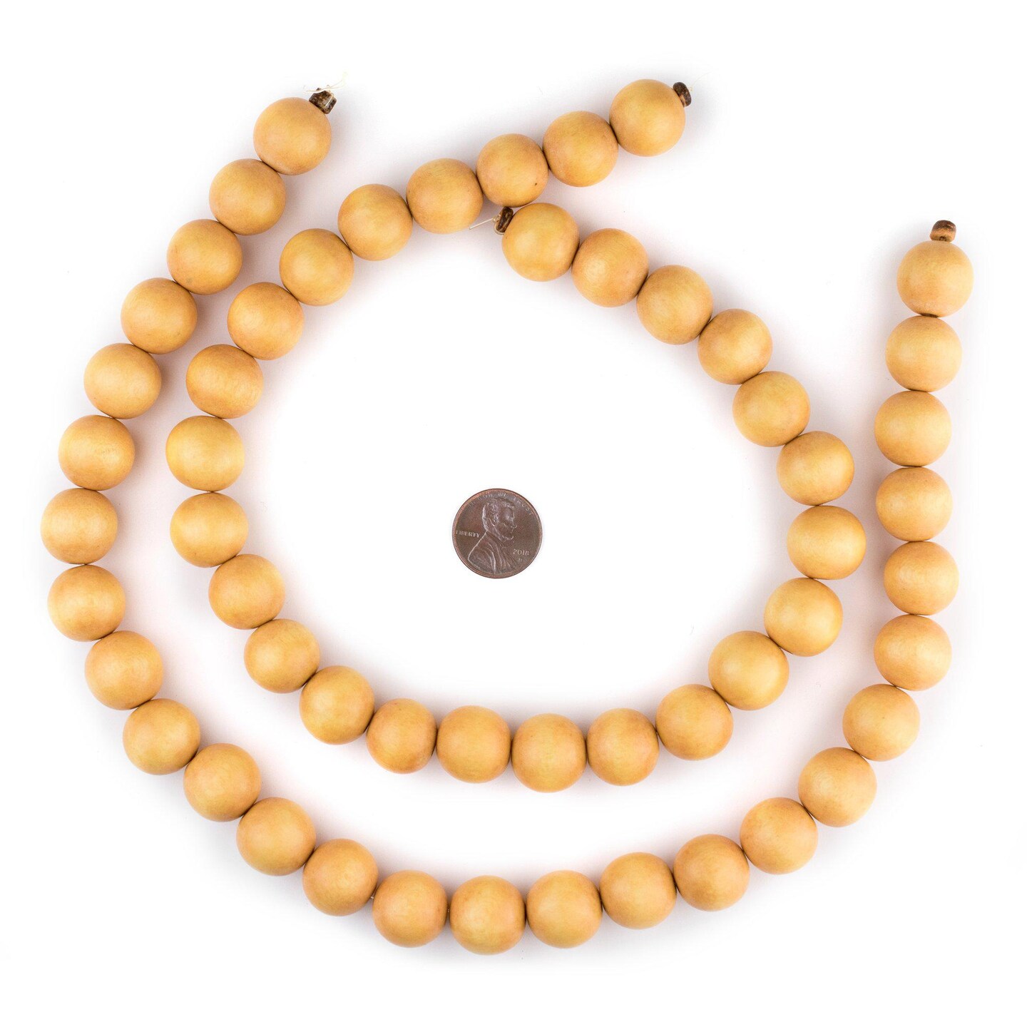 TheBeadChest 16mm Natural Round Wood Beads, Wooden Beads Loose Wood Spacer Beads for DIY Jewelry Making, 4 Sizes (8mm, 10mm, 12mm, 20mm) - Yellow