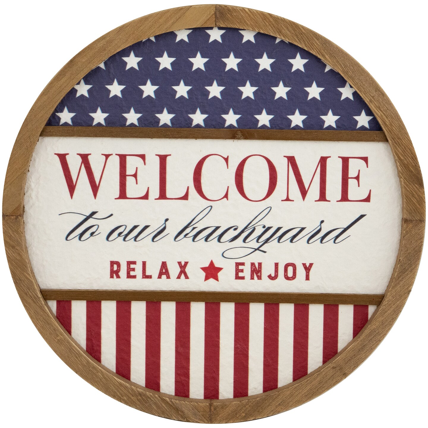 Northlight Welcome to Our Backyard Americana Framed Wall Sign - 11.75&#x22;