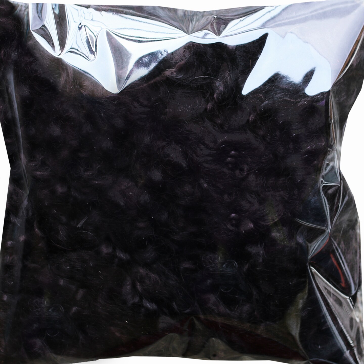 BLACK MOHAIR LOCKS. Organic Hand-Dyed Curly Wool for Rooting Doll Hair, Felting, Blending, Spinning. 1oz