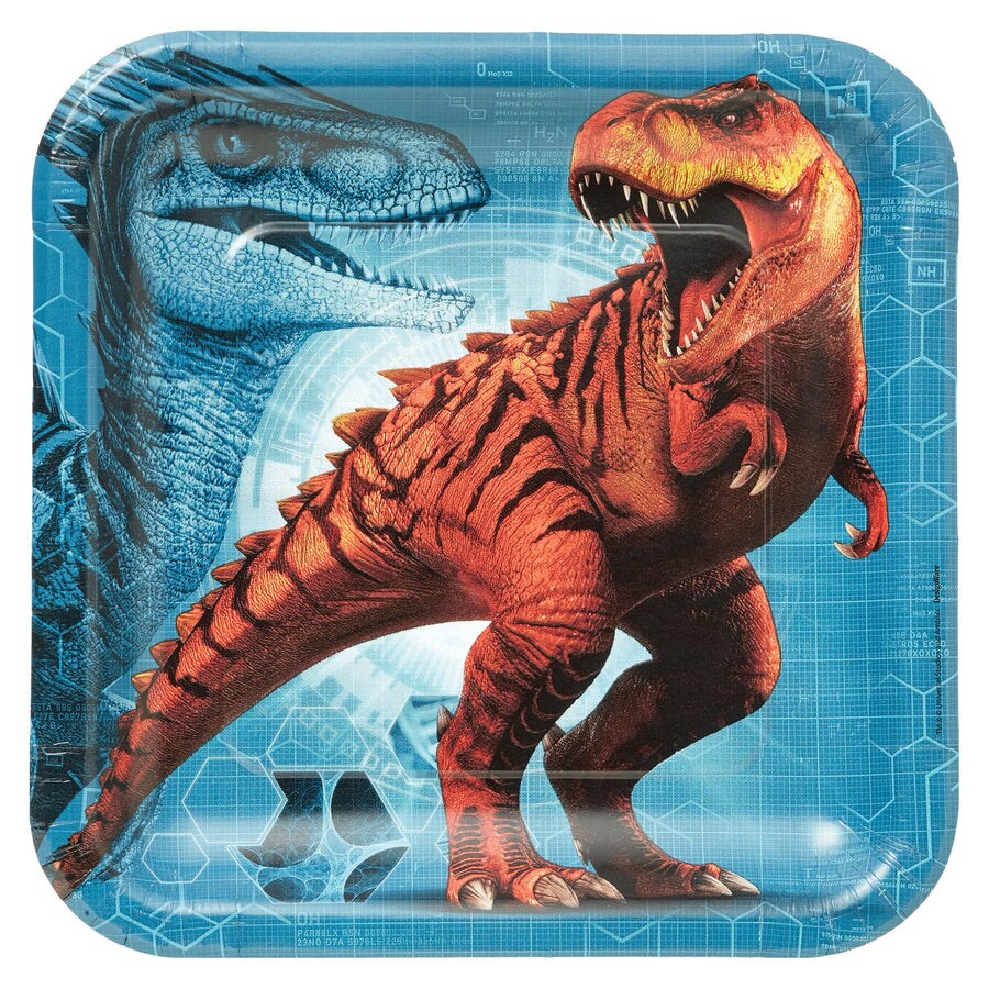 Jurassic World&#x2122; Square Plates, 9&#x22;