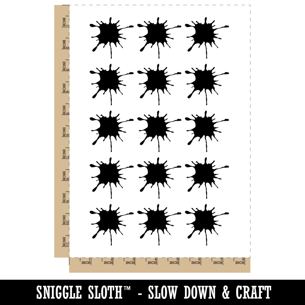 Ink Splatter Temporary Tattoo Water Resistant Fake Body Art Set Collection (1 Sheet)