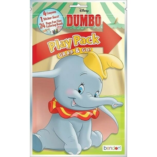 Dumbo Grab And Go Play Pack Party Favors For Kids Coloring Stickers Crayons