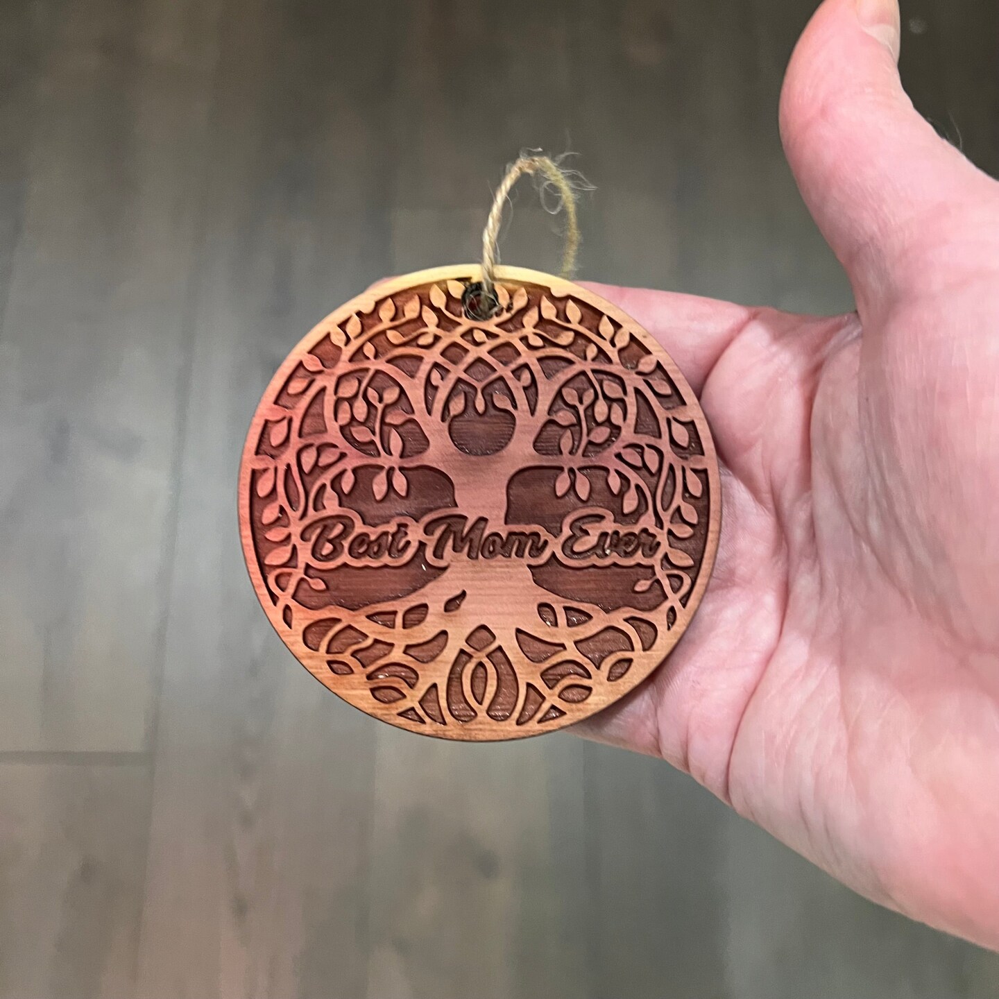 Best Mom Ever Tree of Life - Cedar Ornament