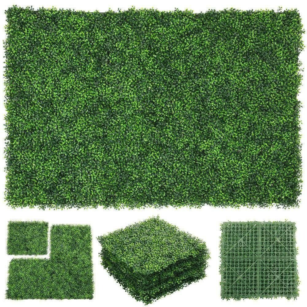 24PCS Artificial Plants Mat Wall Hedge Decor Privacy Fence Panel Grass