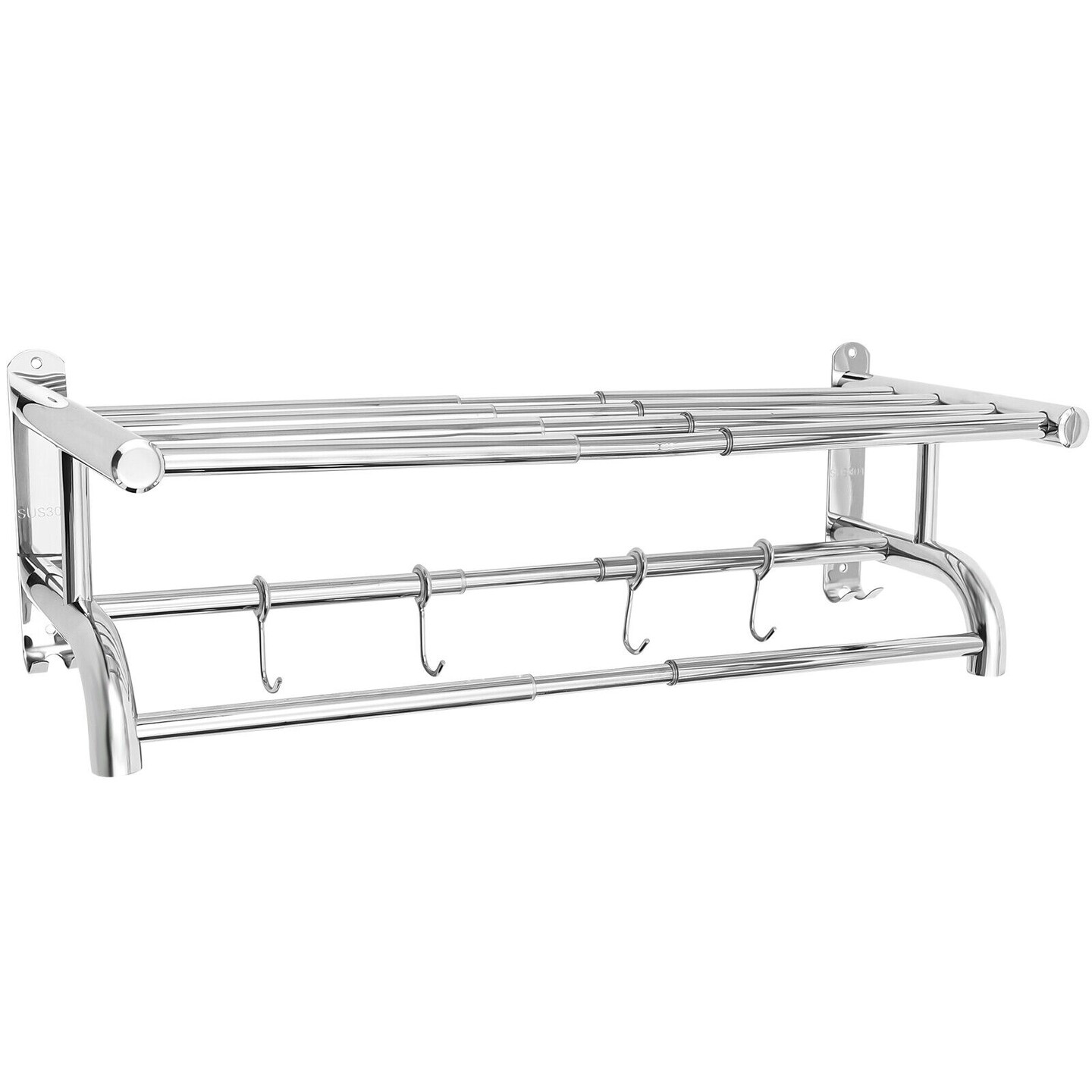 Kitcheniva 2-Tier Wall Mounted Bathroom Towel Rack Shelf