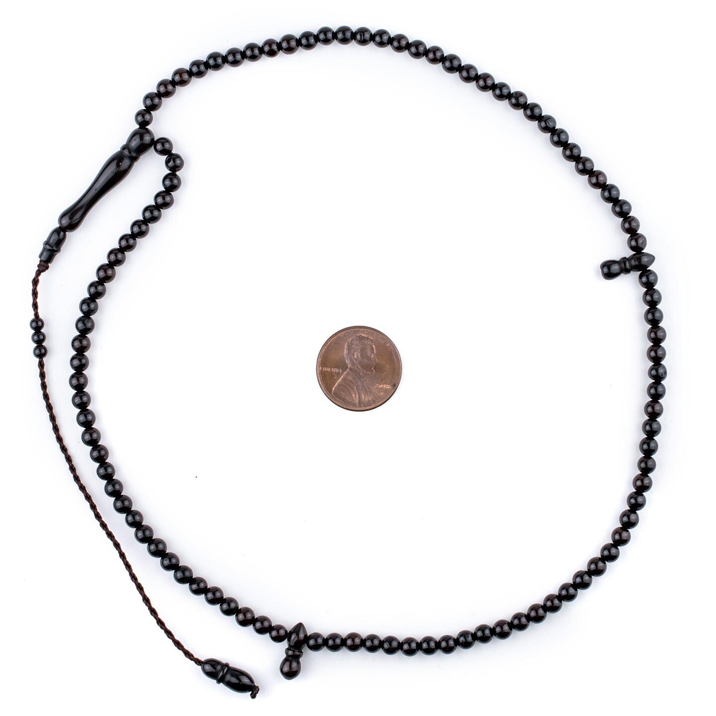 99  Black Round Wooden Arabian Prayer Beads (4mm), Islamic Tasbih, Ramadan Gift, Quality Middle Eastern Beads - The Bead Chest