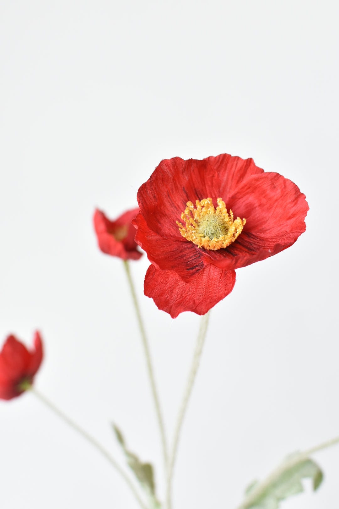 24&#x22; Faux Red Poppy Stem