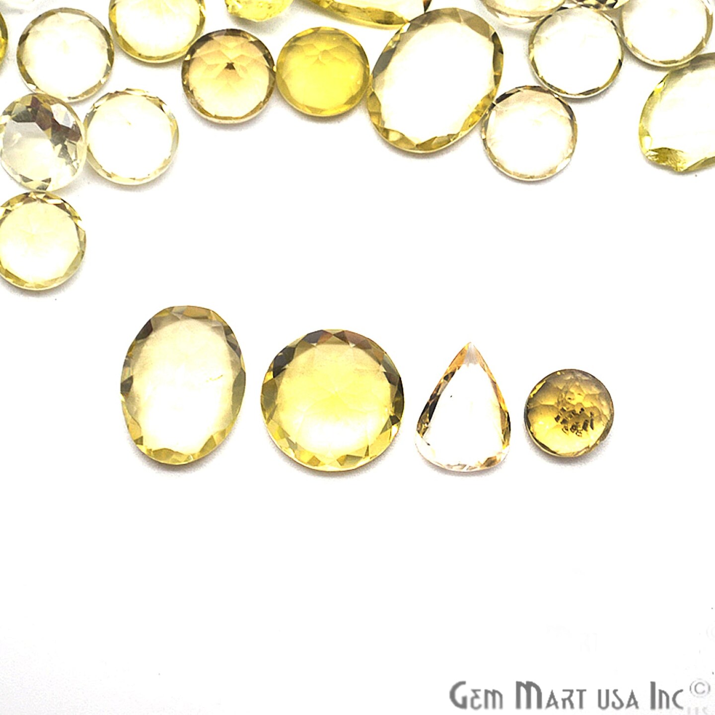Lemon Topaz Gemstone, 100% Natural Faceted Loose Gems, November Birthstone, 10-20mm, 100 Carats, GemMartUSA (LT-60010)