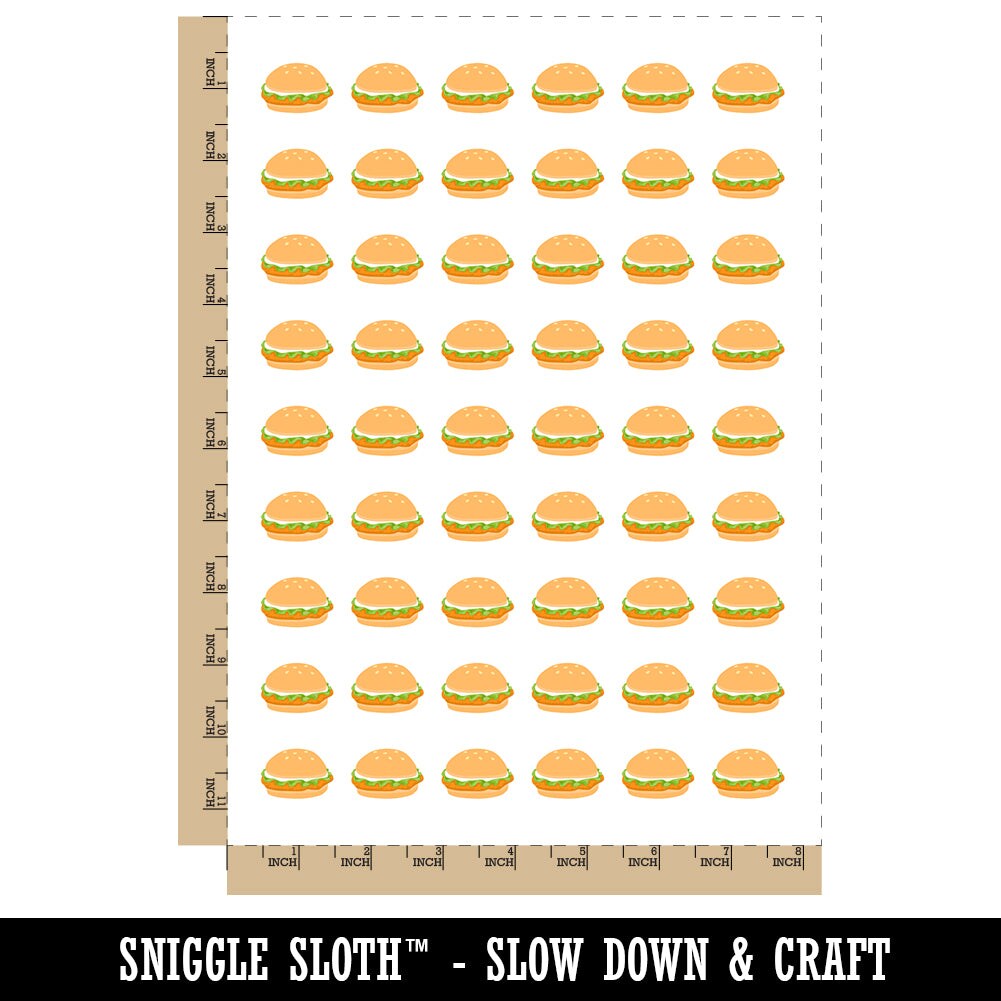Tasty Chicken Sandwich Burger Fast Food Temporary Tattoo Water Resistant Fake Body Art Set Collection (1 Sheet)